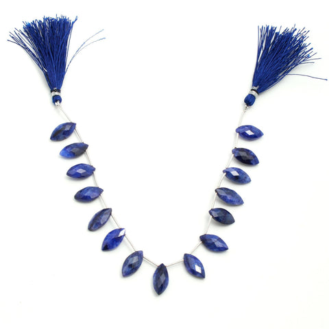 Blue Dyed Quartz Marquis Faceted Natural Beads