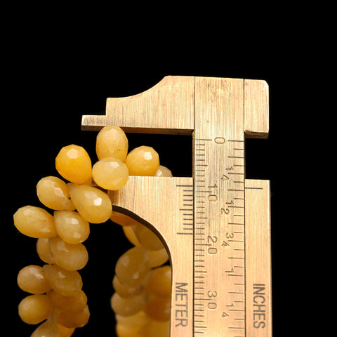 Yellow Opal Drop Faceted Natural Beads 8 Inches strands