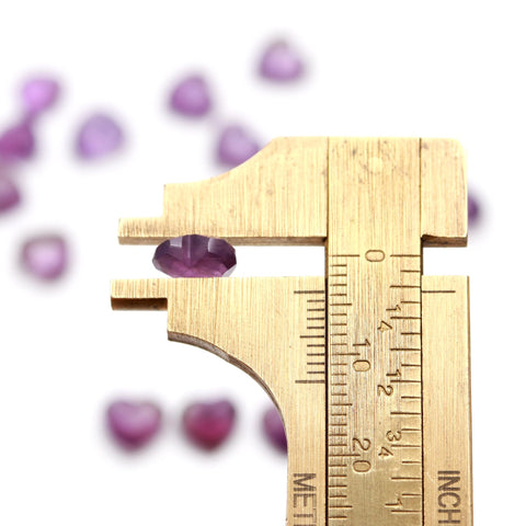 Amethyst Purple Heart Carving Natural 7 MM Beads