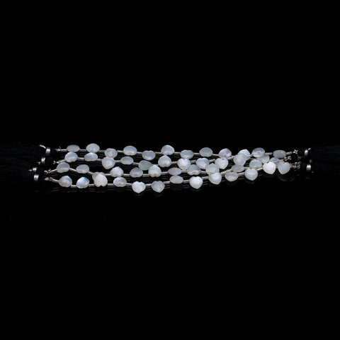 Grey Moonstone Heart Faceted Natural Beads 8 Inches Strands