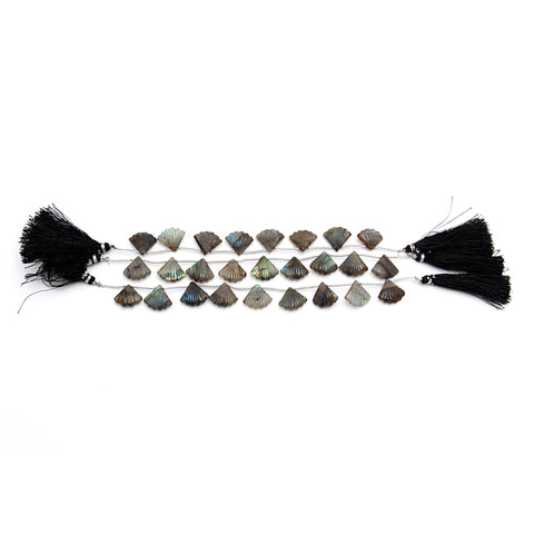 Labradorite Grey Smooth Carving Natural Beads 8 Inches Strands