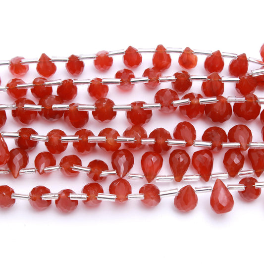 Red Onyx Pear Faceted Natural Beads 8 Inches Strands