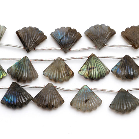 Labradorite Grey Smooth Carving Natural Beads 8 Inches Strands