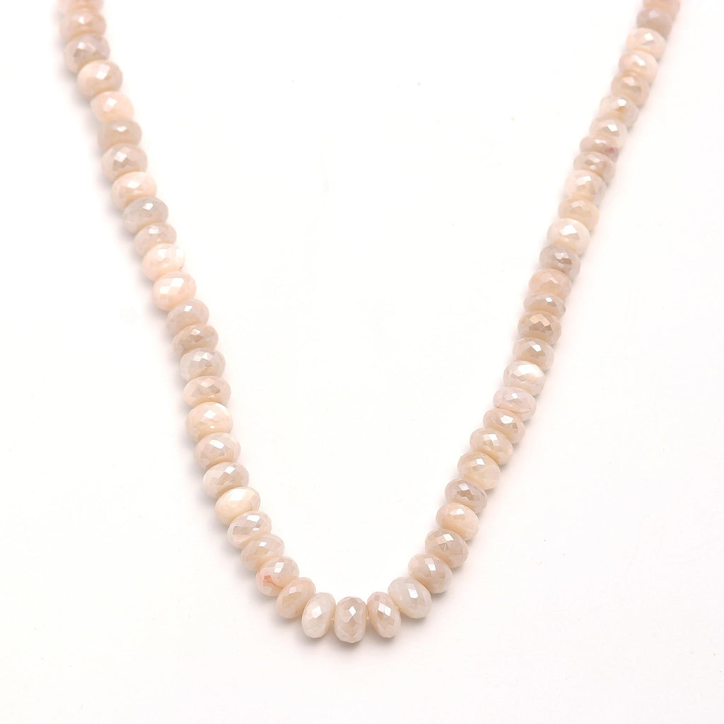 Mystic Coated Moonstone Rondell Faceted Natural Beads 15 Inches Strands