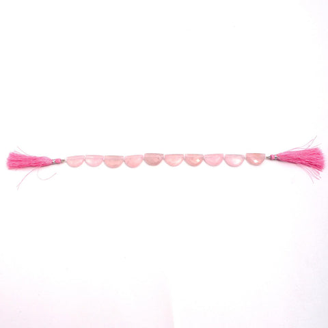 Rose Quartz Pink D Shape Faceted Natural Beads