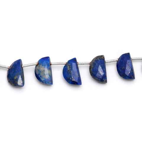 Lapis Lazuli Blue D shape Faceted Natural Beads 8 Inches Strands