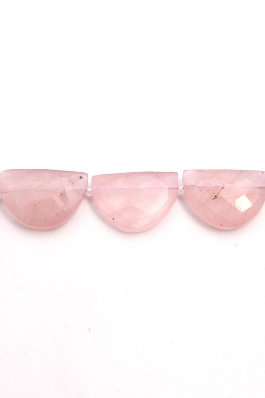 Rose Quartz Pink D Shape Faceted Natural Beads