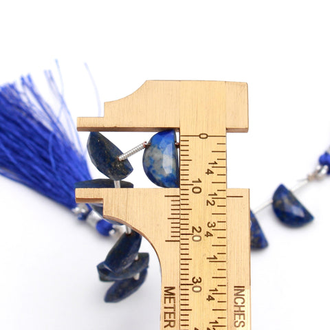 Lapis Lazuli Blue D shape Faceted Natural Beads 8 Inches Strands