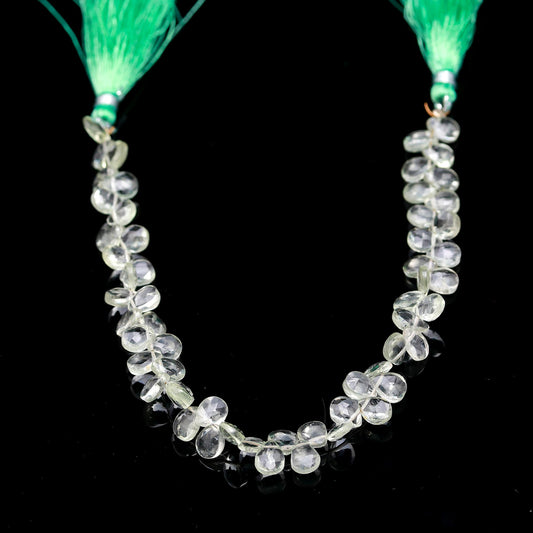 Green Amethyst Pear Faceted Natural Beads 8 inches strands