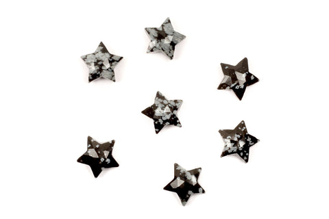Dendrite Opal Black Star Faceted Natural Beads