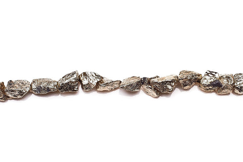 Pyrite Silver Nuggets Rough Coated Beads