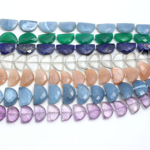Pink Amethyst D Shape Faceted Natural Beads