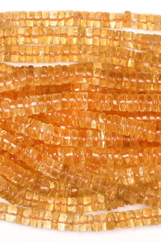 Citrine Orange Tire Smooth Natural Beads