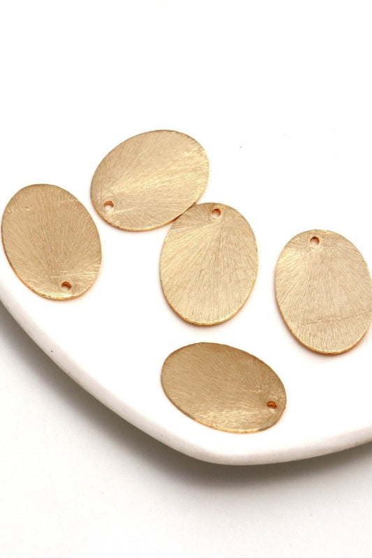 Gold Coated Brass Solid Oval Blank
