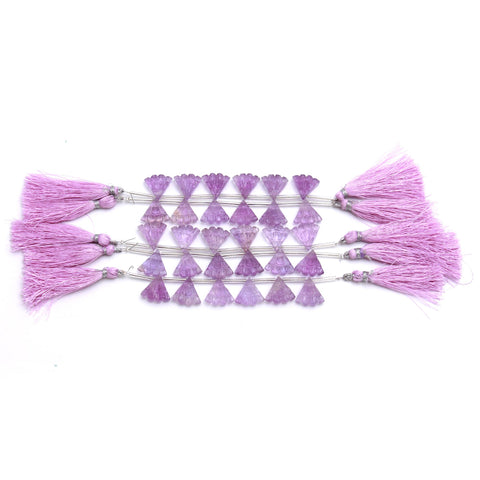 Pink Amethyst Purple Umbrella Carving Natural Beads 8 Inches Strands