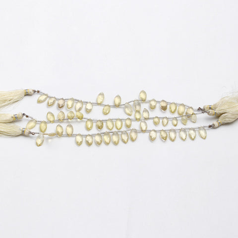 Lemon Quartz Yellow Marquise Faceted Natural Beads 8 Inches Strands