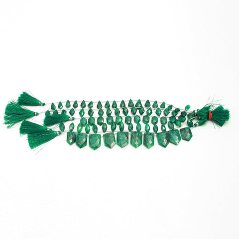 Green Dyed Quartz Arrowhead Faceted Natural Beads