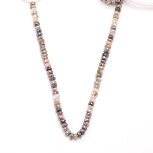Mystic Coated Moonstone Rondell Faceted Natural Beads 15 Inches Strands