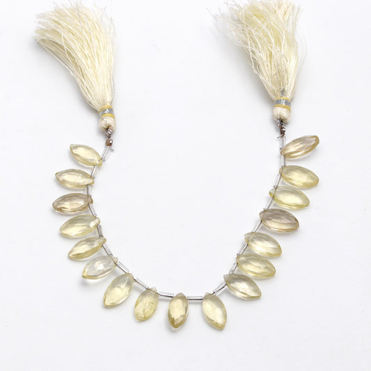 Lemon Quartz Yellow Marquise Faceted Natural Beads 8 Inches Strands