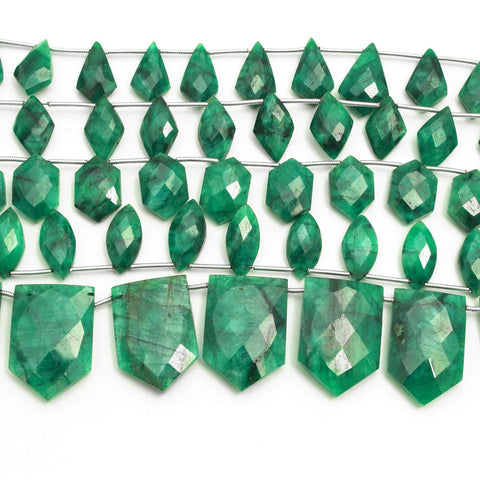 Green Dyed Quartz Arrowhead Faceted Natural Beads