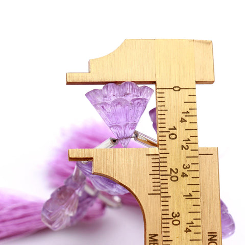 Pink Amethyst Purple Umbrella Carving Natural Beads 8 Inches Strands