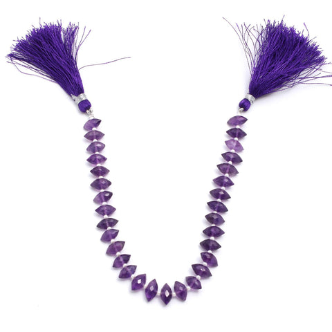 Amethyst Purple Dew Drop Faceted Natural Beads
