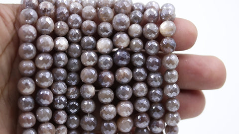 Mystic Coated Moonstone Round Faceted Natural Beads 15 Inches