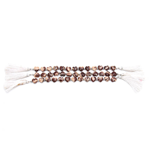 Picture Jasper Brown Heart Faceted Natural Beads 8 inches Strands