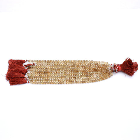 Citrine Lemon Rondelle Faceted Natural Beads 8 Inches Strand