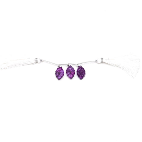 Amethyst Purple Flower Carving Natural 11 MM Beads