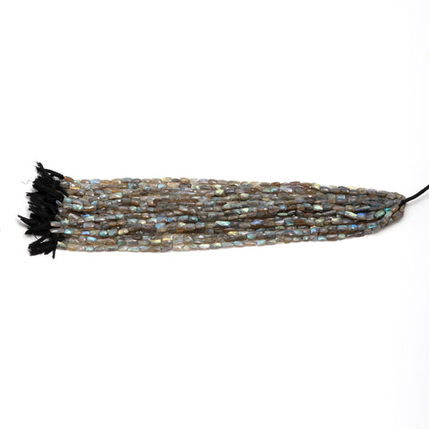 Labradorite Grey Rectangle Faceted Natural Beads 12.5 inches Strands