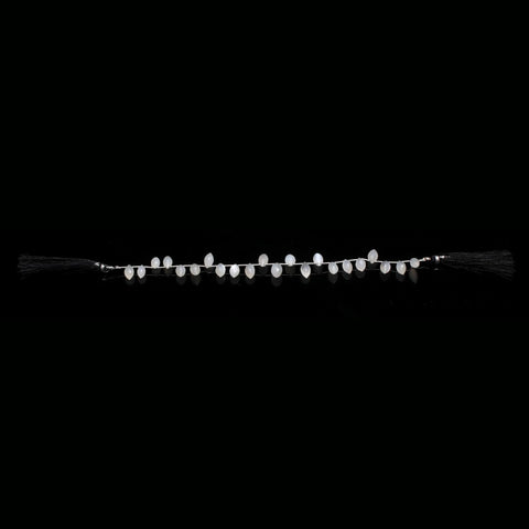 White Moonstone Dew Drop Faceted Natural Beads