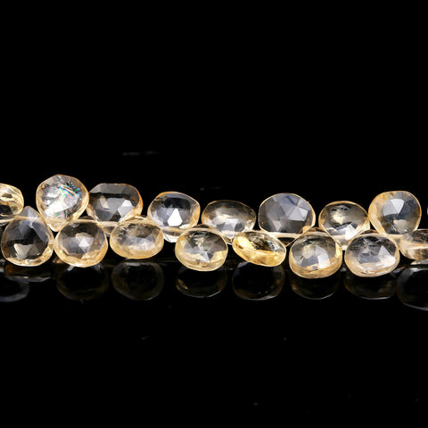 Citrine Yellow Pear Faceted Natural Beads 8 inches strands