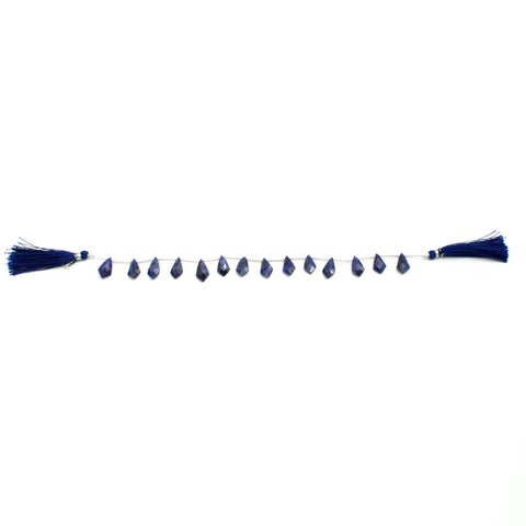 Blue Dyed Quartz Arrowhead Faceted Natural Beads