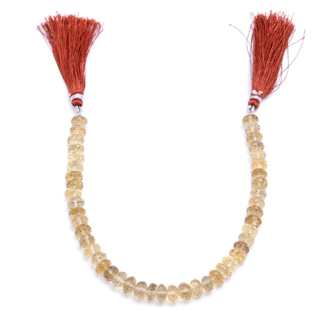 Citrine Lemon Rondelle Faceted Natural Beads 8 Inches Strand