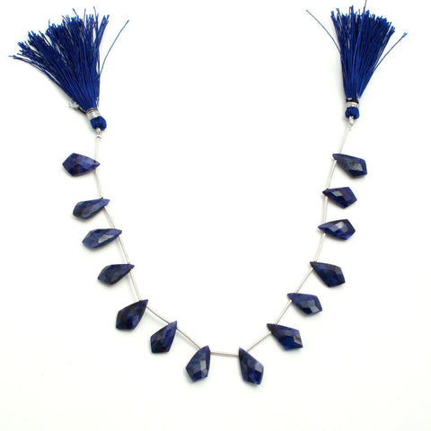 Blue Dyed Quartz Arrowhead Faceted Natural Beads