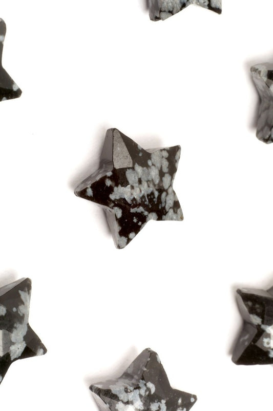 Dendrite Opal Black Star Faceted Natural Beads