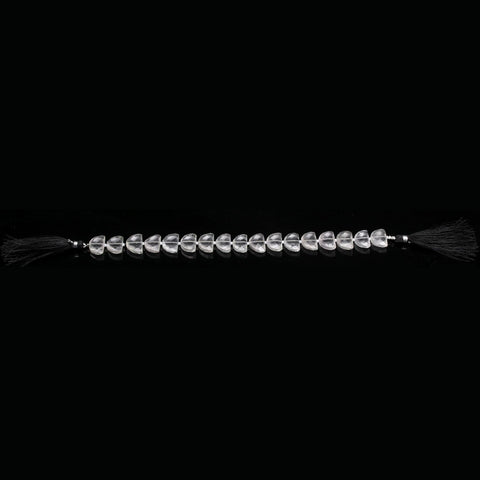 Crystal Quartz Clear D Shape Faceted Natural Beads