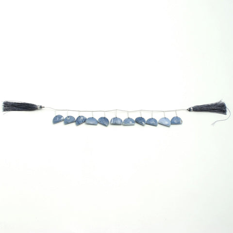 Blue Opal Blue D Shape Faceted Natural Beads