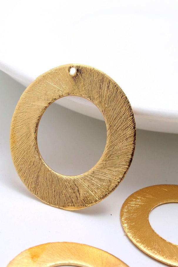 Gold Coated Brass Outline 30MM Circle Blank
