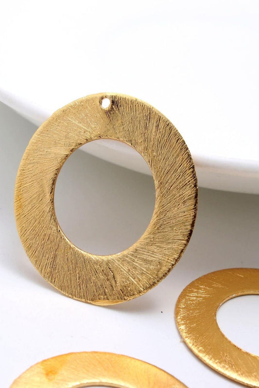 Gold Coated Brass Outline 30MM Circle Blank