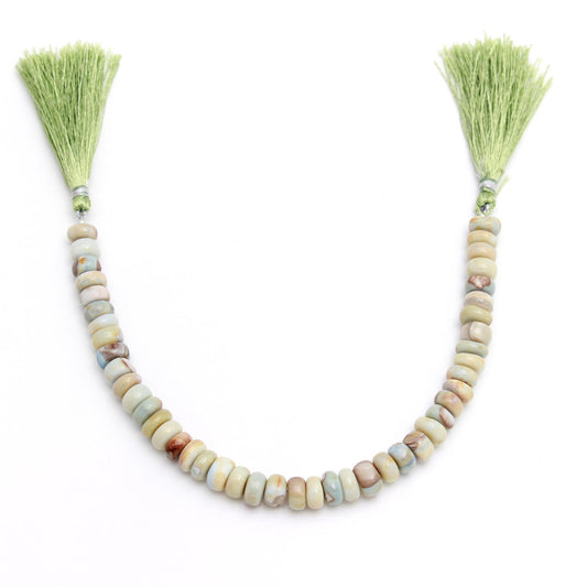 Turquoise Opal Yellow Rondell Smooth Natural Beads 8 Inches Strands