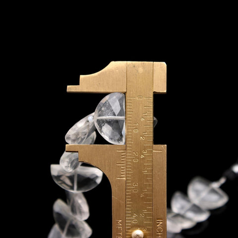 Crystal Quartz Clear D Shape Faceted Natural Beads