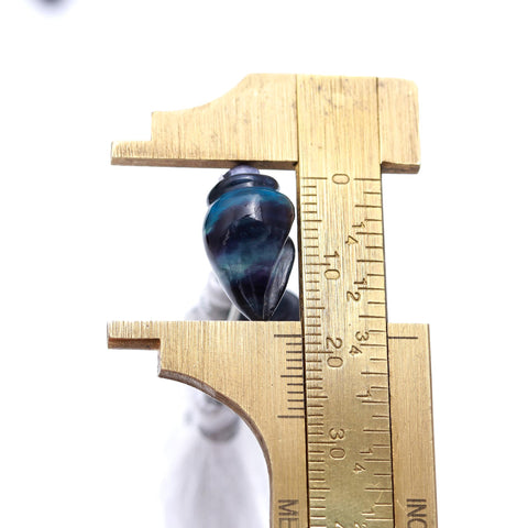 Fluorite Multicolor Conch Shell Carving Natural Pair Beads
