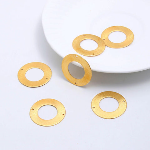 Gold Coated Brass Outline 30MM Circle Blank