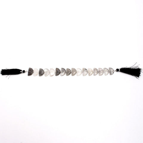 Black Rutilated Quartz D Shape Faceted Natural Beads