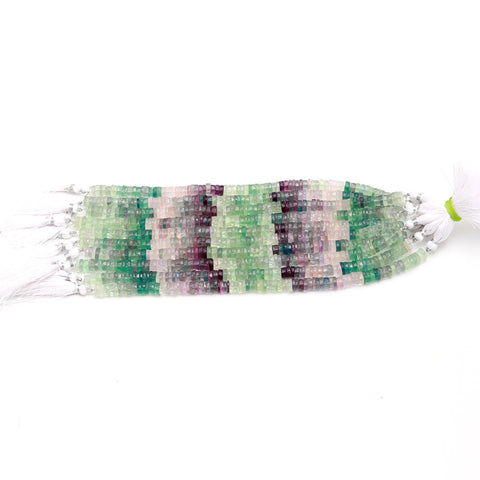 Fluorite Shaded Multi Color Tire Faceted Natural Beads 8 Inches