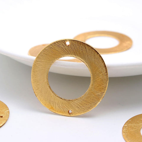 Gold Coated Brass Outline 30MM Circle Blank