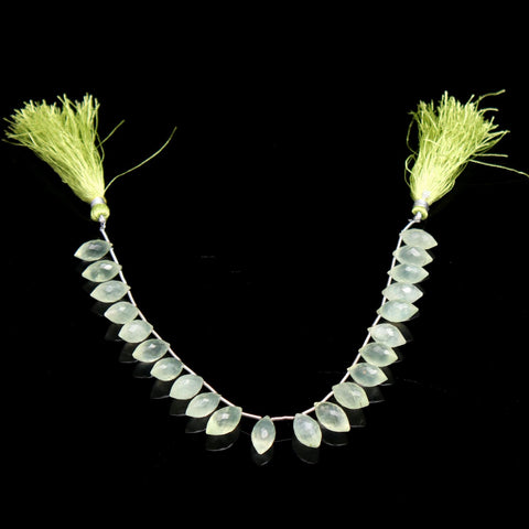 Prehnite Green Dew Drop Faceted Natural Beads