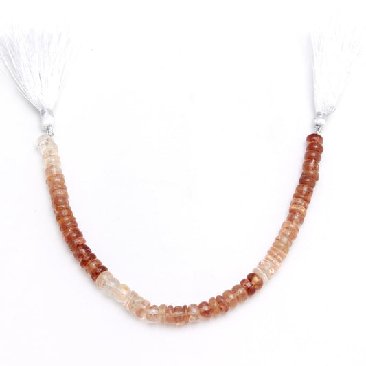 Strawberry Quartz Pink Rondell Smooth Natural Beads 8 Inches Strands